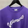 mens designer t shirt Men's T-shirts New Vetements T-shirt Men Women 1 1 High Quality Purple White Letter Print Vetements Vtm Hip-hop t shirt