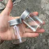 47 * 70 * 34mm 80 ml Glasflaschen Silikonstopper Aluminiumkappe Leere Gläser Transparente Klarfläschchen Container 12pcshigh Menge