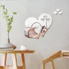 Lusterki Lusterka 3D Lustro Miłość Serca Naklejka Ścienna Naklejka DIY Dom Room Art Mural Decor Wymienny akrylowe Ozdoby