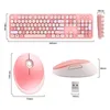 Kablosuz Bluetooth Klavye Mouse Kiti Sevimli Steampunk 2.4G 104 adet Karışık Renk Yuvarlak Retro Renkli Combos