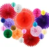 Mexikanska Fiesta Dekorationer 20st / set Tissue Paper Fans Honeycomb Balls för bröllopsfödelsedagshändelser Festival Party Supplies