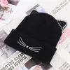 2021 nouveau chapeau mignon avec oreilles chaud femme casquette tricoté hiver chat Skullies chapeaux hiver femmes en plein air bonnets chapeau Panama dame casquettes