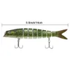 1PC Artificial 3D Lifelike Eyes 8 Segment Plastic Hard Crank Fishing Lure 2 Hooks Bionic Bait Multi Jointed Swimbait S Sinking