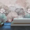 Изготовленные на заказ настенные настенные стены обои китайский стиль ручной росписью лотос украшения стены росписью гостиной столовая спальня цветок