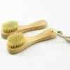 Brosses de nettoyage pour le visage, poils naturels, pour brossage à sec, avec manche en bois, vente en gros