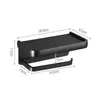 MOLI Matte Black Space aluminum Toilet Paper Holder Self-adhesive Punch-free Bathroom Mobile Hardware Set ML609 210720