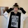 sweatshirt women's large size 100 kg hoodies autumn students Korean version loose fat sister thin stitching top female 210526