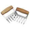 Fleisch Shredder Claws BBQ Werkzeuge Hohe Temperaturbeständigkeit Bear Claw Pulled Pork Shredder Gabeln mit Holzgriff 2 teile/los