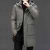 Top Grade Winter Designer Brand Long Casual Fashion Parka Jacket Män Windbreaker Ytterkläder Tjockta Tunga Coats Kläder Män 211204