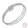 Bangle de moda Classic Round 999 Sterling Silver Jewelry Three Circle Girl Full Bracelet for Women Wholesale