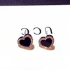 925 Silver Designer Earring Womens Love Heart Stud Kärlek Örhängen för Kvinnor Flickor Rose Gold Classic Diamond Smycken Svart Mode Bröllopsgåvor