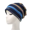 Kadınlar Unisex Örme Kış Kapağı Günlük Beanies Renk Moda Yatay Stripes Hip-Hop Snap Slouch Skuldies Bonnet Beanie/Kafatası