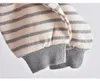 Kinder trui set herfst mode gestreepte dunne tops + broek jongens baby lente en kleding 210625