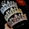 Asnora Luxury Wedding Hair Accessories Rose Gold and Golden Crowns, Bridal Tiaras i korony dla kobiet CZ Korona Ślubna Opaska X0625