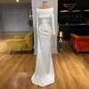 3D Kwiat Appliqued Suknie Wieczorowe Bateau Neck Długie Rękawy Chic Koraliki Koronki Mermaid Prom Dress Formalne Korywane Suknie Małżeństwo Ruched Satin Custom Made Robe de Mariée