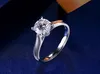 Com certificado anel de luxo 18k ouro branco solitário 8mm 20ct zircônia diamante anéis de casamento para mulheres prata esterlina 925 joia8086824