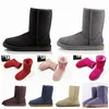 2021 Designer Frauen Australische Schneestiefel Frauen Winter WGG Pelz Furry Satin Knöchelstiefel Pelz Leder Outdoor Schuhe 48yk #