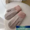 Las mujeres de invierno se mantienen abrigadas además de terciopelo en el interior Espesar Mitones de tejido Dedo completo Ciclismo Guantes de lana Estilo japonés Lindo Encantador Precio de fábrica Diseño experto Calidad