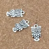 100pcs / lot antika silver uggla fågel charms pendlar för smycken gör armband fynd 10.5x20mm A-234