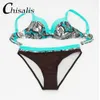 Chisalis sexiga baddräkt kvinnor bikini print push up swimwear brasilian set strand baddräkt blommig biquini xxl 210611