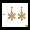 Stud Jewelry Earrings For Women Flower Simple Gold Color Gracef Wholesale Fashion Of Drop Delivery 2021 Ysqew