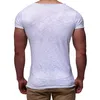 Homens t - shirts Pescoço V Neck Manga Curta Homens Camiseta Masculino Magro Fit T-shirt Skinny Casual Verão Hip Hop Tshirt Tee Tee Slim Roupas