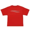 T-Shirts für Kinder, Sommer, mit Buchstaben bedruckt, Tops, T-Shirts, Jungen, Mädchen, T-Shirts, Babykleidung mit Wellenstreifen, für Kinder, Unisex, 8 Farben, bequeme, lässige Sportkleidung