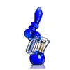 Black Blue Hookah Inline Percolator Glass Bubbler Sherlock Tubo manual Dab Patela Smating Bong Acessórios para Bubblers Burner de óleo