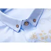 Gold Floral Print Button Down Shrit Men Spring Slim Fit Długim Rękawem Mężczyzna Sukienka Koszule Wedding Party Społeczna koszulka 4XL 210522