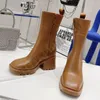 2021 PVC damska 50mm wysoki obcas botki deszczowe wodoodporne galoshezy Plac Toe Chelsea Single Boot Moda Rain-Buty Chunky White Black Szary grube podeszwy