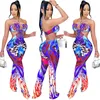 Mulheres Jumpsuits Sexy V Neck Summer Sling Jumpsuit Sem mangas Skinny Padrão Padrão Rua Moda Reta Calças 3 Cores LX