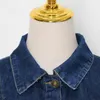 Abito casual in denim blu per donna senza maniche con risvolto a vita alta mini abiti scavati abiti moda estate femminile 210520