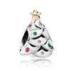 Noel Şenlikli Parıldayan Ağacı Alahighing Santa Kar Küre Geyik Çorap Boncuk Fit Avrupa Bilezik 925 Ayar Gümüş Charm