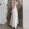 Mulheres elegantes vestidos brancos vestidos boêmios de férias de praia sem mangas vestidos de festa midi feminino roupas vestidos 210608