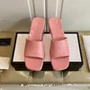 Slippers designer thick heel women's sandals 2022 beach seaside candy color bathhouse retro rubber jelly flip flops 35-41