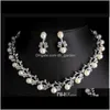 & Sets Unique Tyle Crystal Pearl Bridal Necklace And Earrings Jewelry Set Drop Delivery 2021 Xbnay