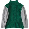 Fake Two-Pipe Sweater Höst Kvinnors Hong Kong Smakstygn Wild Half High Neck Pullover Långärmad GX1360 210507