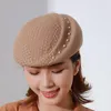Caps Hats Wedding Woman Hat Fascinators Pillbox 100% Wool Felt Baskar Tail Cloche Cap Banquet Fedoras2576163