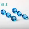Mele الأزرق الطبيعي توباز لصنع المجوهرات، مشرق 6 ملليمتر جولة قطع الأحجار الكريمة فضفاضة، مجوهرات مع الحجر H1015