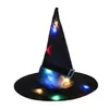 Chapeaux d'Halloween Accessoires de décoration d'Halloween Guirlandes lumineuses à LED Chapeau de sorcière rougeoyant Mise en page de la scène Fournitures de fête Magicien Sorcière6278104