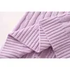 Vintage Kobiet Kints Lato Purple Miękkie Kobiety Knitwears Rayon V Neck Panie Dzianiny Swetry Bez Rękawów Knitwear 210527