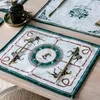 Mats almofadas DunxDeco Tabela Placemat Jantar Party Plate Mat Madeira Decoração Moderna Luxo Royal Horse Carriage Imprimir Mesa 2pcs