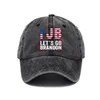 Låt oss gå Brandon Ball Hat Anti Biden Rolig Humor Baseball Cap Snapbacks US Flag Star Stripes FJB Print Denim Hats Trump 2024 Politiska kostymer G80UARV WHT0228