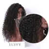 Предварительно выщипанный вьющийся парик фронта шнурка 13x6 Бесклеевые парики фронта шнурка из натуральных волос для женщин HD Прозрачные кружева Remy Бразильские LUFFY4778685052567