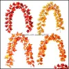Fleurs décoratives couronnes fournitures de fête de fête maison jardinthanksgiving décor de noël feuilles guirlandes artificielles feuillage d'automne garlan