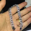 Luxury Tennis Chain bracelet Micro pave Diamond cz White Gold Filled Statement Party Wedding bracelets for women men Jewerly Gift