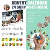 Julupplevningskalendermetalltråd och plastpussel Julräkningskalender med 24pcs Brain Teaser Toy Årgåva 211104