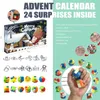 Julupplevningskalendermetalltråd och plastpussel Julräkningskalender med 24pcs Brain Teaser Toy Årgåva 211104