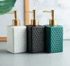 Flytande tvål dispenser enkelhet kreativ rutnät mönster keramisk dusch gel shampoo flaska resa badrum tillbehör behållare