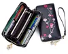 Portefeuilles longs peints Portefeuille femme 2021 Pochettes de style ethnique de grande capacité Longueur de 19,5 cm avec poche pour téléphone portable